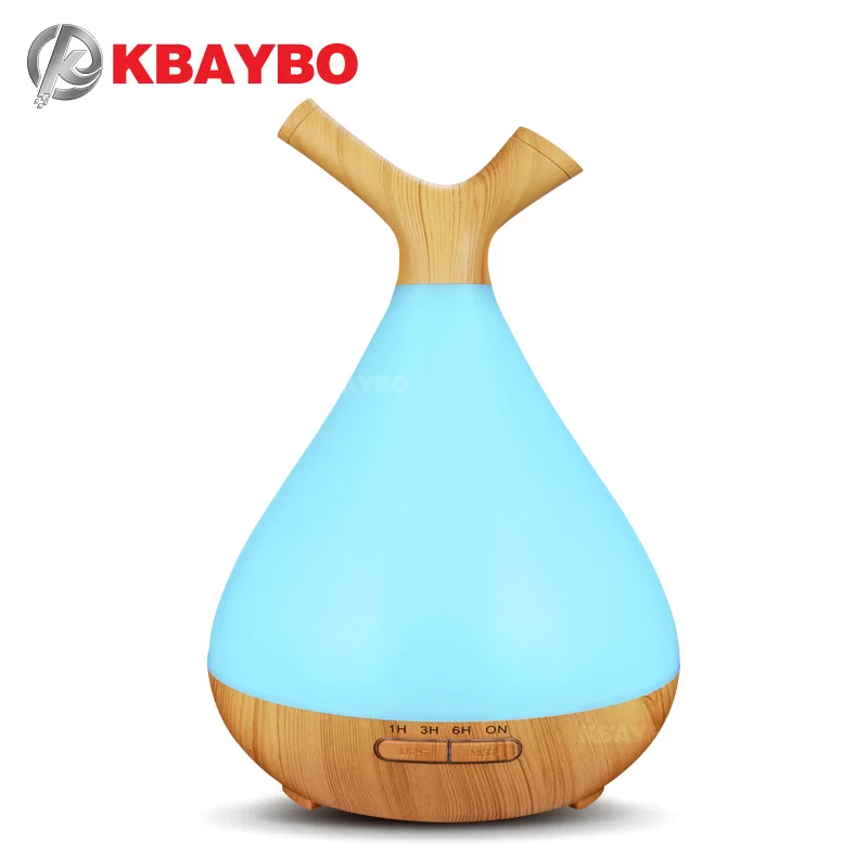 

KBAYBO 400ml ultrasonic air humidifier aromatherapy for home aroma essential oil diffuser mist maker fogger with 7 colors lights