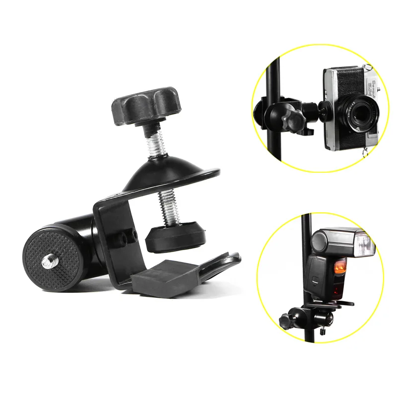 Meking U-Clamp with Ballhead Holding Camera Speedlite on Table Pole Studio Accessoires With 1/4 Screw Thread For Tubes and Clamp