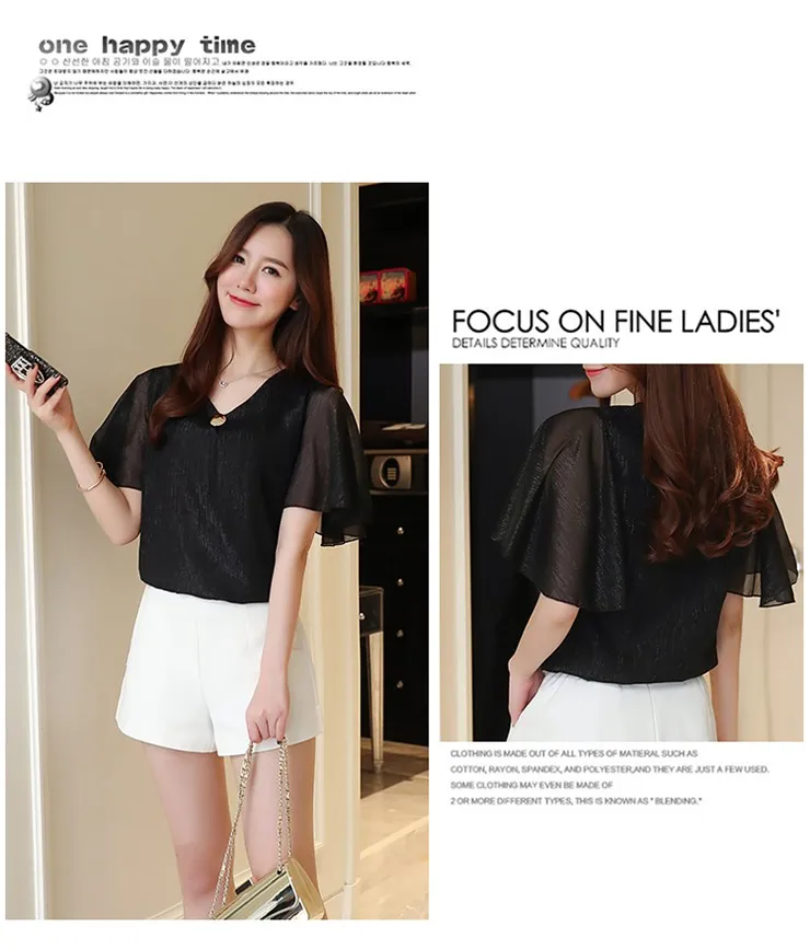 New Womens Tops And Blouses Summer 2018 Fashion Chiffon Blouse Women Shirts Plus Size Butterfly Sleeve Blusas Femininas Verano (4)