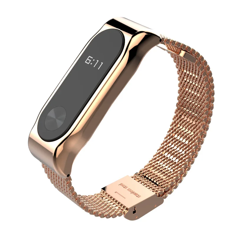 Металлический Безвинтовой браслет Mijobs для Xiaomi Mi Band 2 из нержавеющей стали