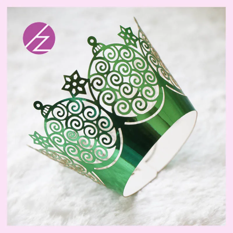 

50PCS Hollow Decoration Luxury Crown Wedding Filigree Vintage Cupcake Wrappers Wraps Case Birght Gold Blue 21 Colors Cake Cups