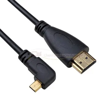 

100PCS/50cm 150cm 5ft Left Angled 90 Degree Micro HDMI to HDMI Male HDTV Cable for Cell Phone & Tablet & Camera