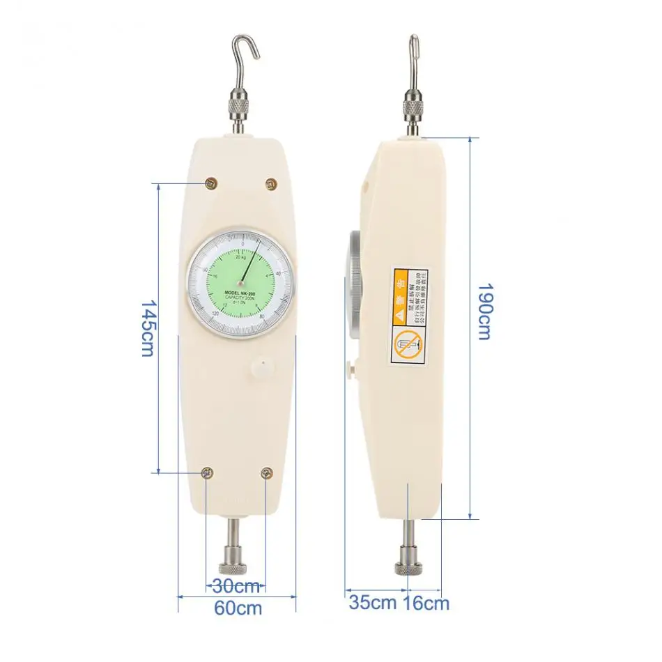 200N аналоговый динамометр Измерение силы измерительная аппаратура Push Pull Force Gauge Meter профессиональные инструменты