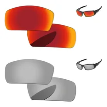 Хром серебро и огонь красный 2 пары зеркальные поляризованные Сменные линзы для столовой 2006 Солнцезащитные очки Рамка UVA и UVB Защита