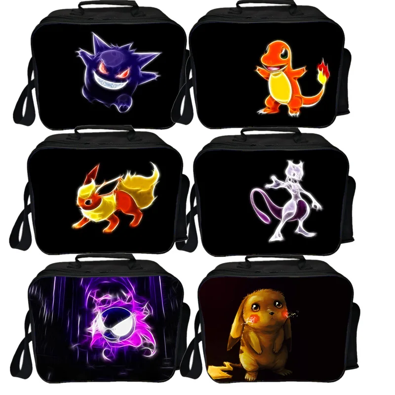 

New Pokemon Lunch Bag Gengar Mewtwo Men Women Boys Girls Breakfast Bags Pikachu Children Beautiful Picnic Lunch Storage