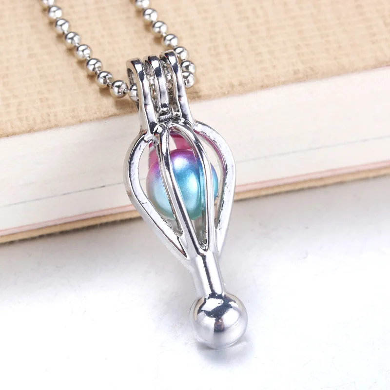 

6pcs Bright Silver Creativity Hollow Jewelry Making Supplies Alloy Beads Cage Pendant Essential Oil Diffuser Trendy Locket
