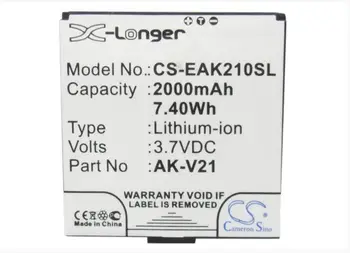 

Cameron Sino 2000mAh battery for EMPORIA AK-V21 Talk Comfort V20 Time 40427 AK-V20 AK-V21 Mobile, SmartPhone Battery