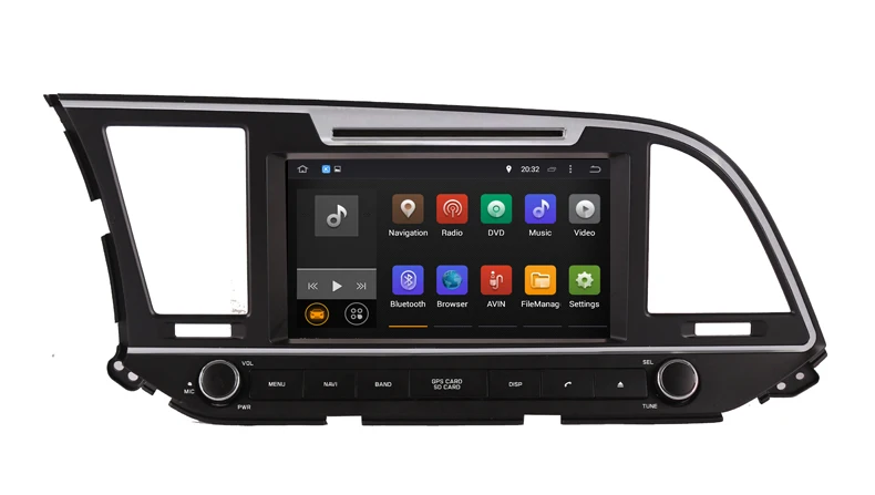 Top 8" two din android 9.0 car dvd multimedia player for HYUNDAI ELANTRA AVANTE MD 2016 left driving car audio stereo head unit 1