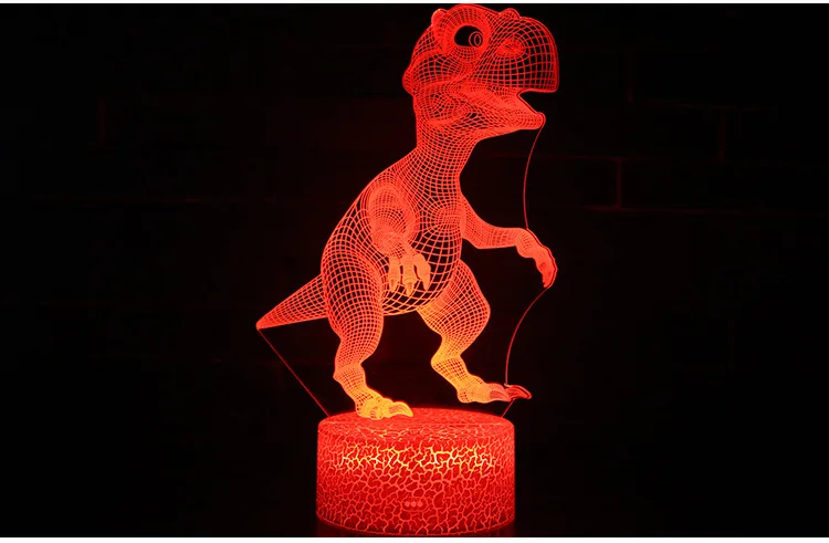 Динозавр серии 3D ночник светодиодный пульт дистанционного управления красочный сенсорный креативный Li игла прикроватная лампа красочные огни настольная лампа