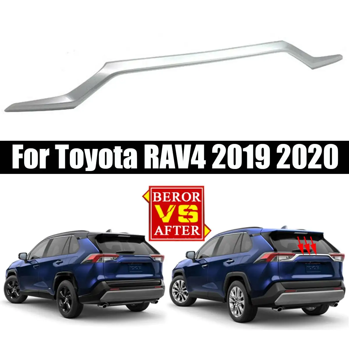 

ABS Car Accessories Exterior Decoration Rear Trunk Streamer Tail Gate For Toyota RAV4 2019 2020
