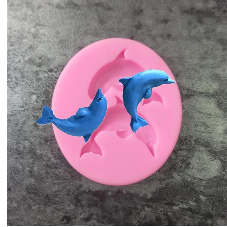 

1 Piece Dolphin liquid silicone diy sugar cake baking mold silicone mold L010