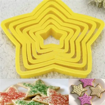 

6pcs/Lot 3D Christmas Cookie Cutter Five-pointed Star Baking Fondant Cookie Cake Mold [3]