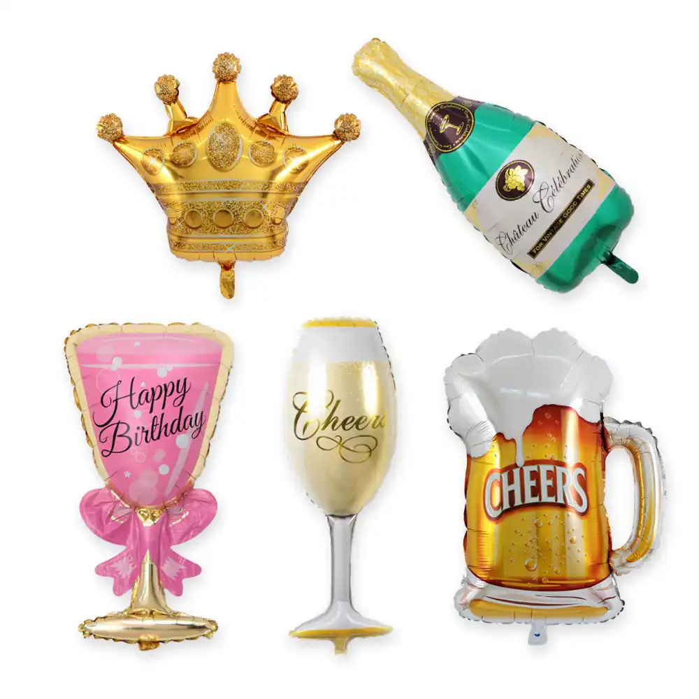 Kuchang 2pcs Large Foil Champagne Balloons Wedding Anniversary