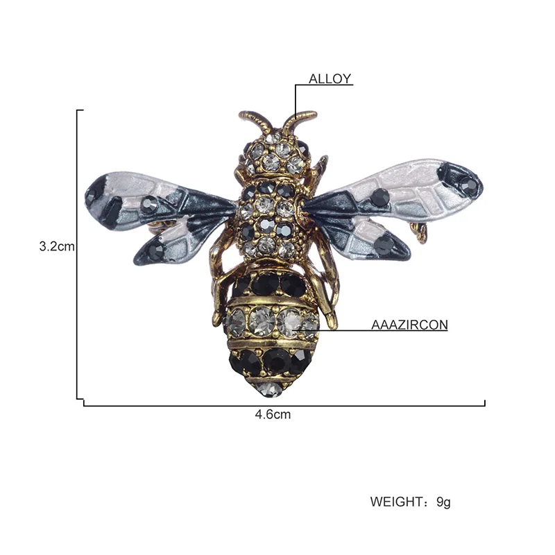 Shineland, модная Милая брошь в виде пчелы, насекомых, для женщин, детей, девочек, аксессуары для одежды, Золотая брошь в виде животного, ювелирные изделия, вечерние, подарки