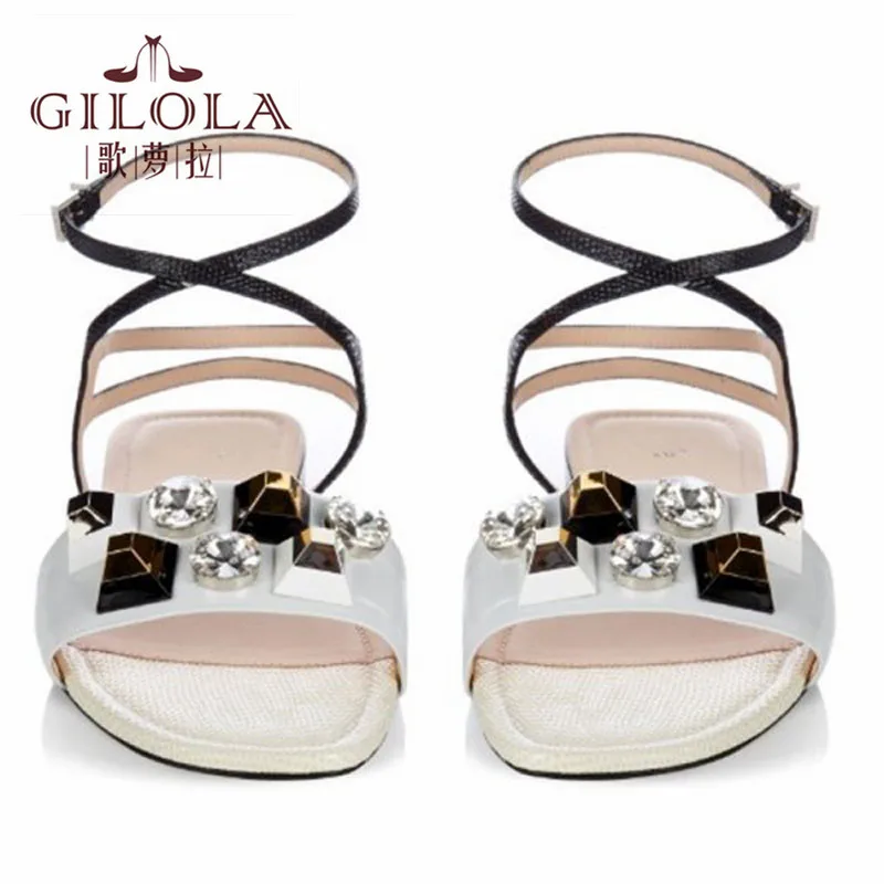 

genuine leather women shoes rivets new flat women sandals sexy woman spring summer shoes best quality #Y0588980F