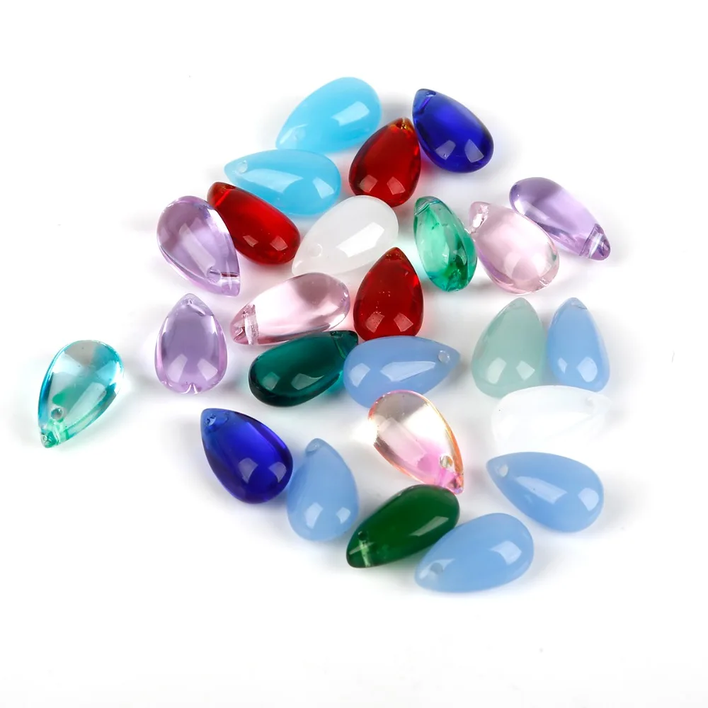 

Medium-sized Czech Murano Water Droplet Glass Beads DIY Hairdressing Waterdrop Charm Bracelet Earrings Accessories Lampwork