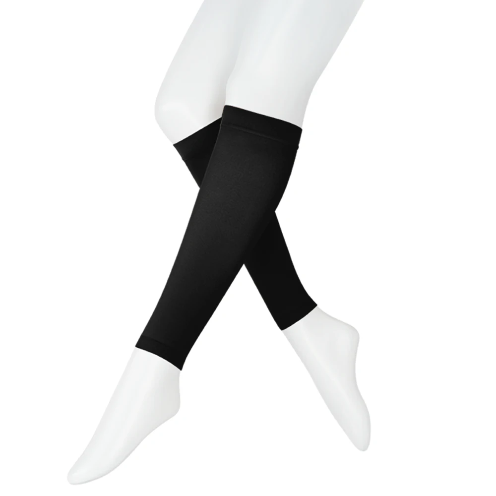 Медицинские компрессионные носки для Для мужчин и Для женщин(20-30 мм) для медсестер, ТГВ, для беременных, для путешествий, для бега, сброса ноги, отек, до середины икры, боль - Цвет: Black