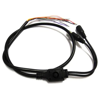 

2pcs 80cm BNC Video DC12V Power OSD Control Pigtail Cable Analog CCTV Camera Module Board Menu Button end cable, black, white
