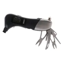 9 в 1 цифровой датчик давления в шинах многофункциональный датчик давления в шинах Системы Tpms W светодиодный фонарик автомобильный молоток