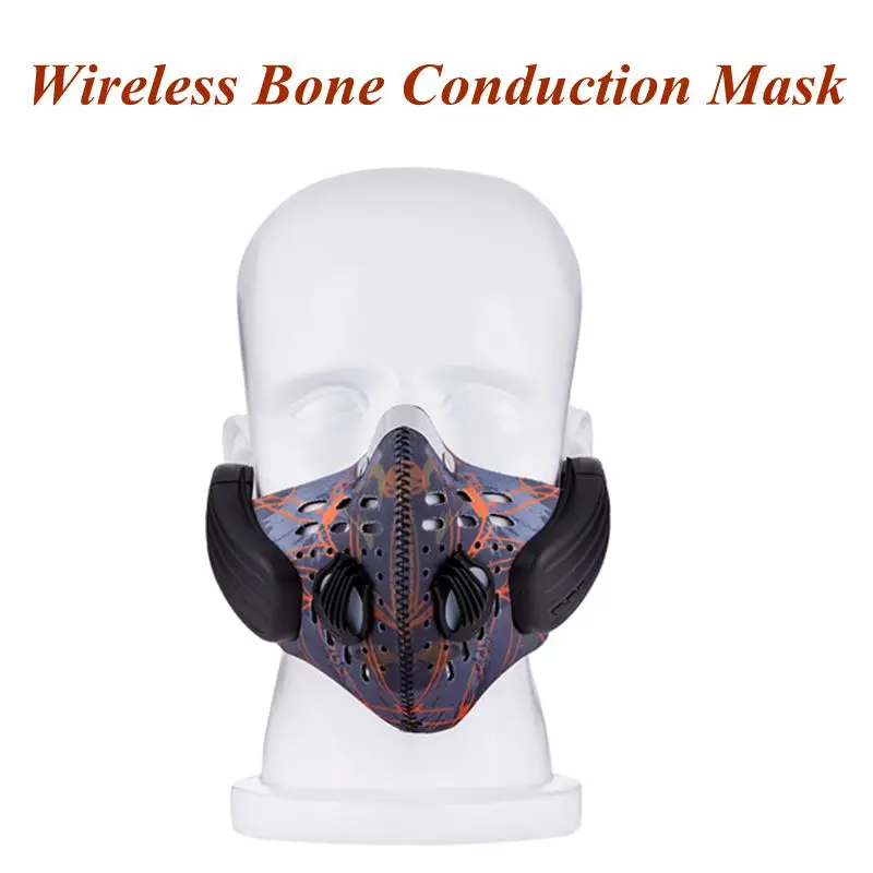 

Wireless Bluetooth Earphone with Mic face Mask Anti Dust Stereo Music Handfree Headset Bone Conduction Headphone for IOS Android