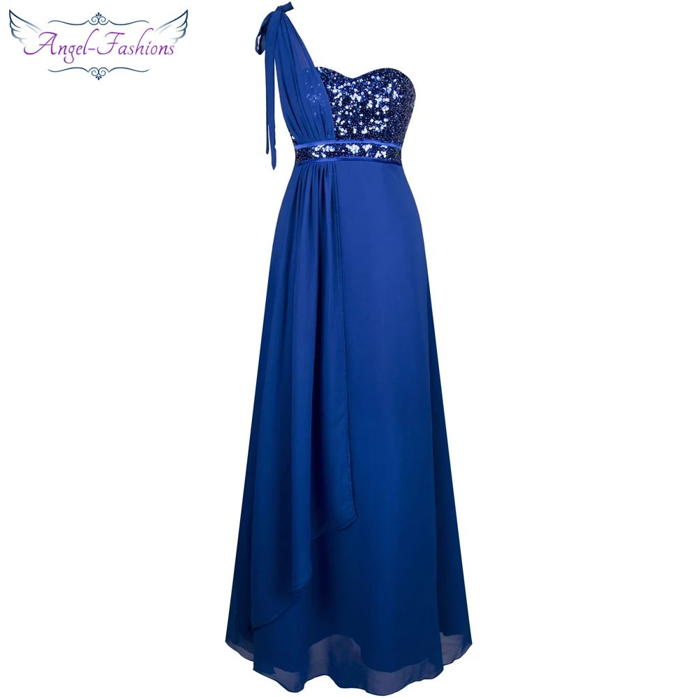 Buy Angel fashions One Shoulder Sequined Chiffon