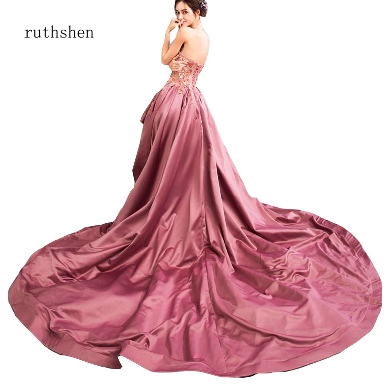 Reflective Dress Elegant Rose vestidos Hand Made Flowers Trimmed Sexy Backless Spaghetti Slim Court Clothes Evening | Свадьбы и