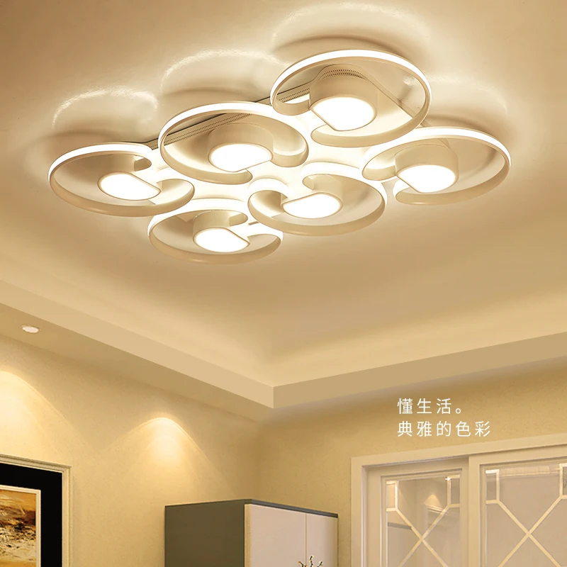 

2017 Modern Led Ceiling Chandelier For Living Room Bedroom Home Lighting Aluminum Chandelier Lighting Surface mounted lustre