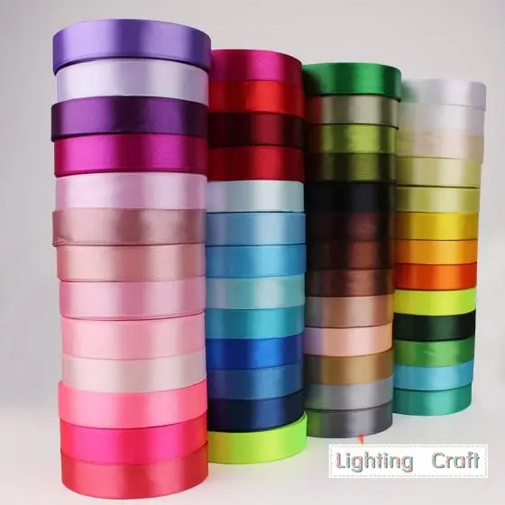 1" (25mm) single face Satin Ribbon 125yds (25yds x 5pcs) for webbing celebration decoration and craft diy