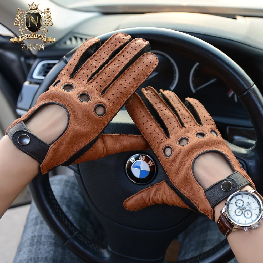 

Fashionable Autumn Winter Man Deerskin Gloves Vintage Locomotive Gloves Motorcycle Leather Gloves Male M55
