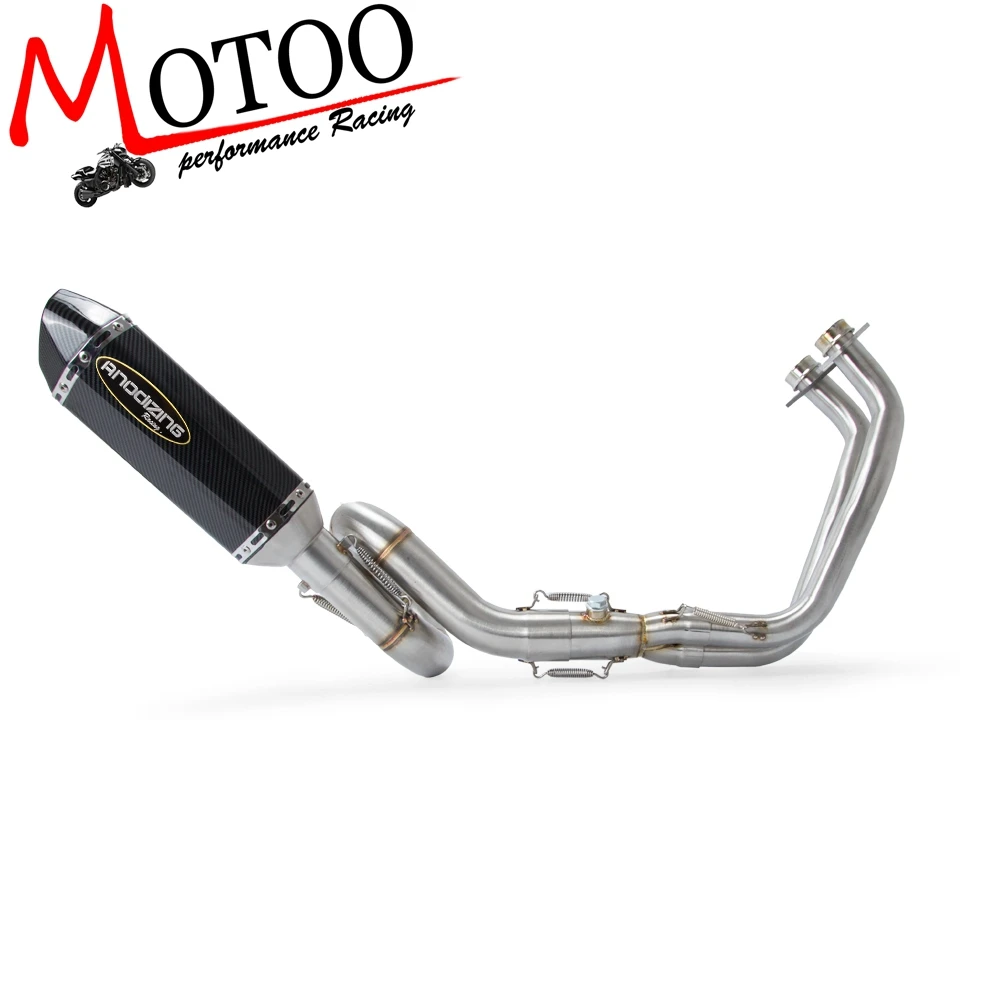 Motorcycle Full Exhaust System Header Loop Front Pipe Muffler For YAMAHA MT07 FZ07 MT-07 FZ-07 2014-2018 XSR700 Tracer 700