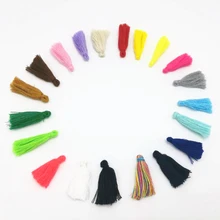 100pcs Mix colour 30mm  Fabric Tassel For Keychain Cellphone Straps Jewelry Charms Cotton Tassels Diy Accessoire