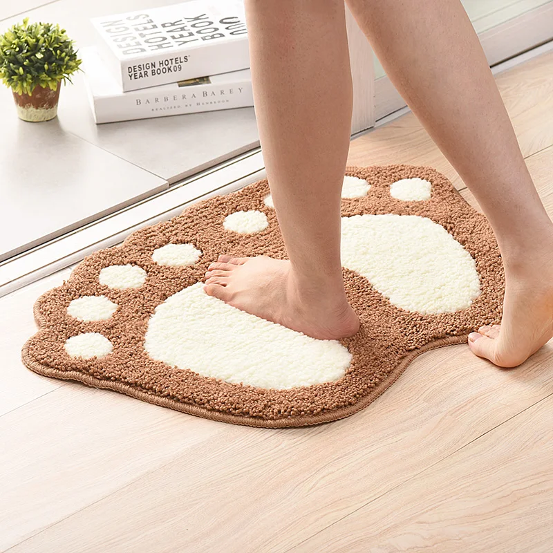 Creative Feet Shape Bathroom Carpets Non Slip Bath Mat Foot Floor Pad