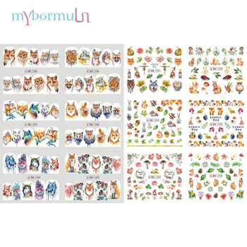 

12 Design Nail Sticker Fox Rabbit Animals Pattern Nail Tattoo Nails Art Water Decals Manicure Decorations New 2019 BN1285-1296