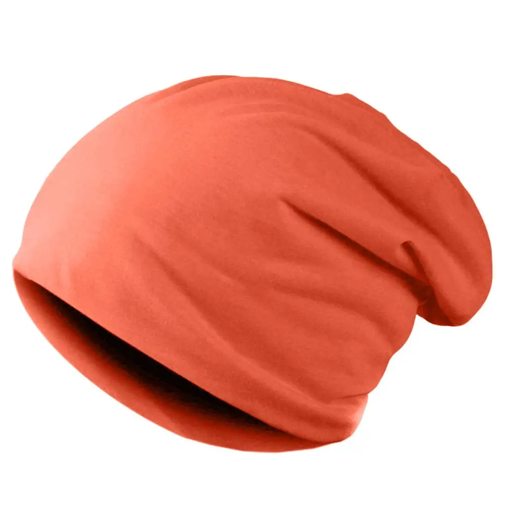 Весенние вязаные зимние шапочки унисекс для женщин и мужчин, повседневные одноцветные шапочки в стиле хип-хоп, облегающие шапочки - Цвет: Orange