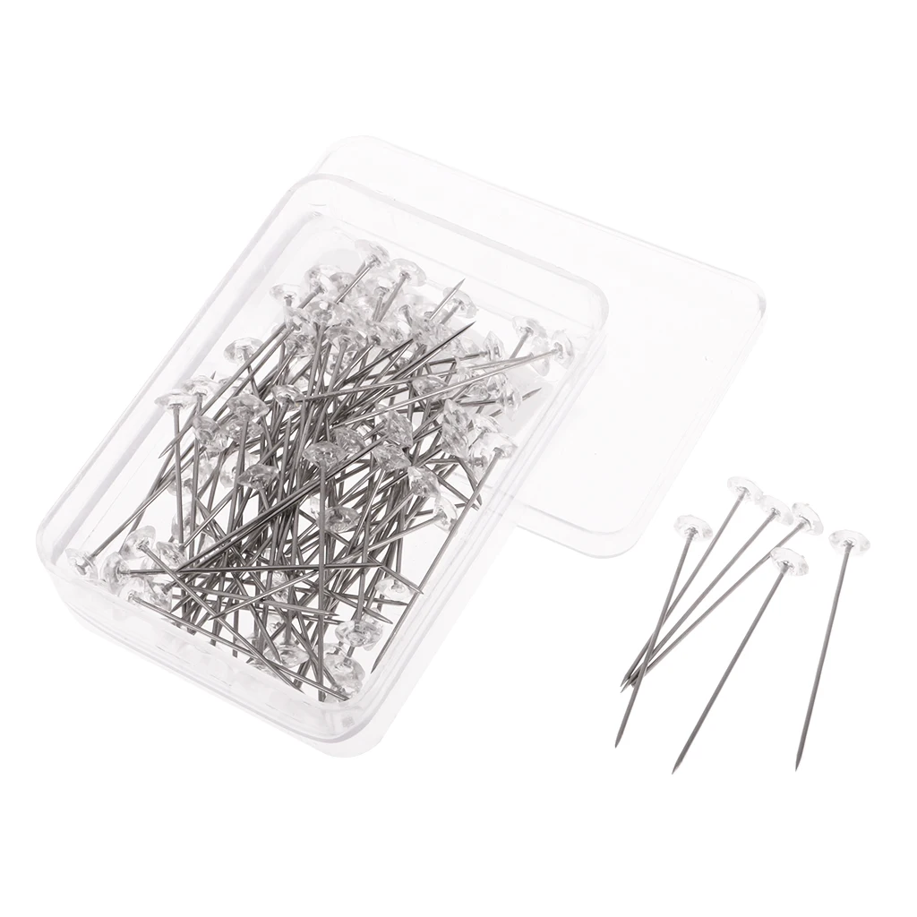85pcs Clear Pearl Diamond Head Dressmaking Pin Decorating Sewing Scarf Pins for DIY Clothes Wedding Dresss Garment Clips Tools