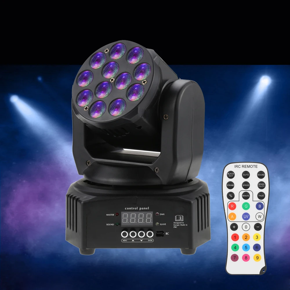 DMX512 Disco KTV клубное мини-платье 12 светодиодов 40 W RGBW стирка с вращающейся подвижной головкой сценический эффект света 7/13 канала с Reomote