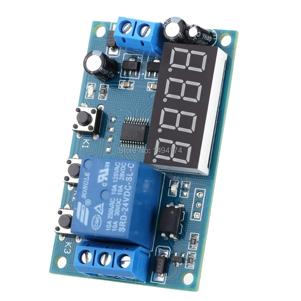

WQScose Q8S-111 DC 12V LED Display Multifunction Electricity Power Outage Delay Time Relay Module Switch Control PLC Cycle Timer