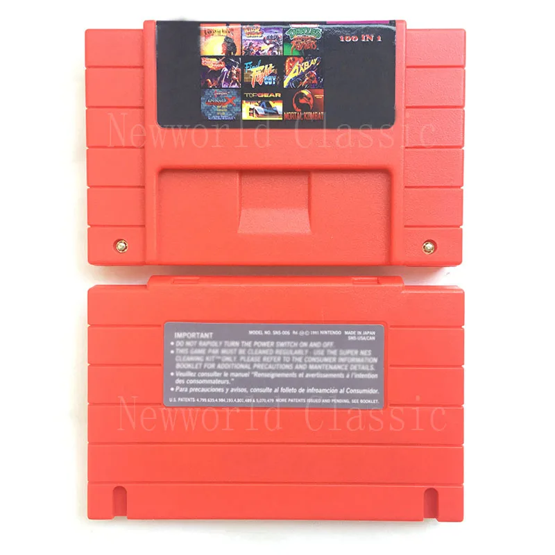 

Super 100 in 1 Collection for 16 bit 46 pin NTSC Console with Video Game Cartridge Compilation Card
