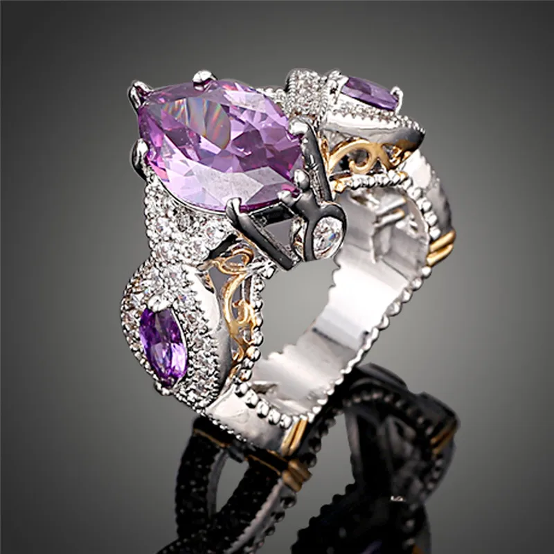 2016 new fashion purple crystal classic color luxury austrian crystal gothic wedding rings for women best - Gothic Wedding Rings 2016 new fashion purple crystal classic color luxury austrian crystal gothic wedding rings for women best - Gothic Wedding Rings