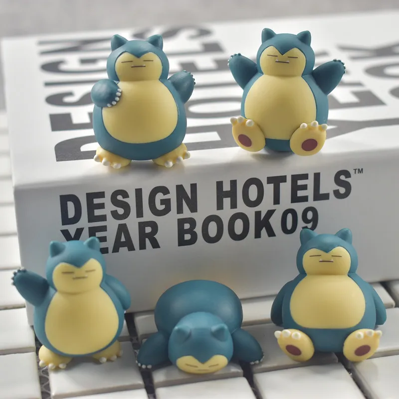 5 стилей Аниме мультфильм 4 см Snorlax фигурка милый мини ПВХ Коллекция модель