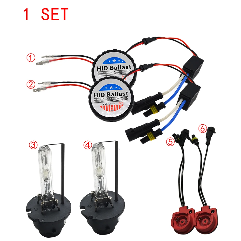 SKYJOYCE mini for all hid xenon kit D2S D2C 35W 12V D2S xenon hid 4300K D2 adapter Cnlight xenon hid D2S auto kit round ballast (1)