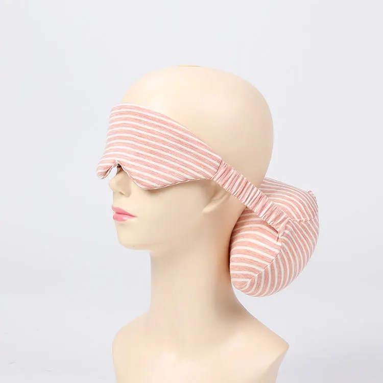 Многофункциональная бизнес-подушка для шеи, маска для глаз и сумка для хранения с ручкой, портативная 70 г, размер 13*14*24 см, удобная - Цвет: Pink