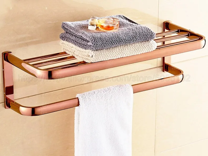 Rose Gold Brass Finish Bathroom Accessories Set,Paper Holder,Towel Bar,Soap Basket,Toilet Brush Holder,Bathroom Sets zba865