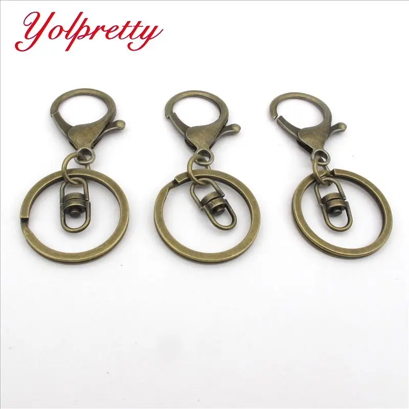 Yolprtty 3 шт./лот 30 мм длинное кольцо для ключей 70 популярная классическая бронзовая