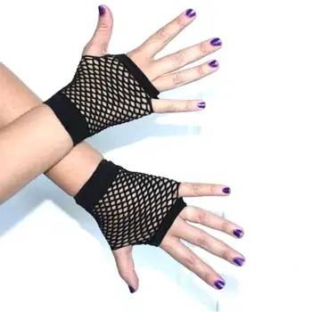 

1Pair Hot Sale Women FishNet Gloves Short Coarse Screen Mesh Gloves Sexy Nightclub Sexy Mittens