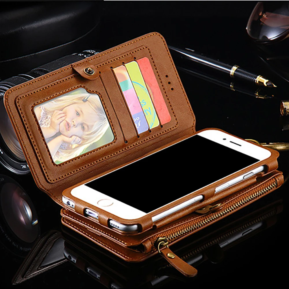 

Luxury Retro Wallet Phone Case For iPhone 7/6/6s/8 Plus XS MAX XR Leather Handbag Pouch Case Bag Cover for iPhone 8Plus/7Plus