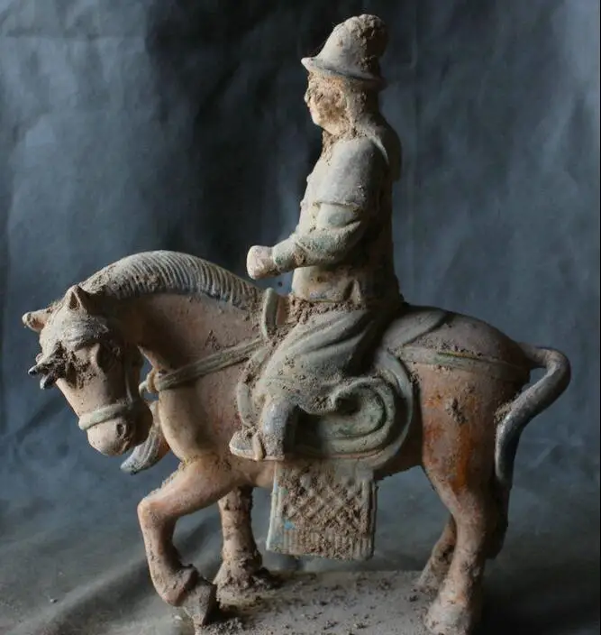 

Details about 13" Chinese Tang San Cai Pottery Dynasty Warrior Hun Ride Horse Statue