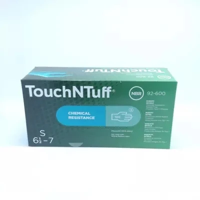 100 шт./кор. Ansell Touch N Tuff нитриловые перчатки 92-600 одноразовые химические защитные Перчатки зеленые ультратонкие 0,11 мм