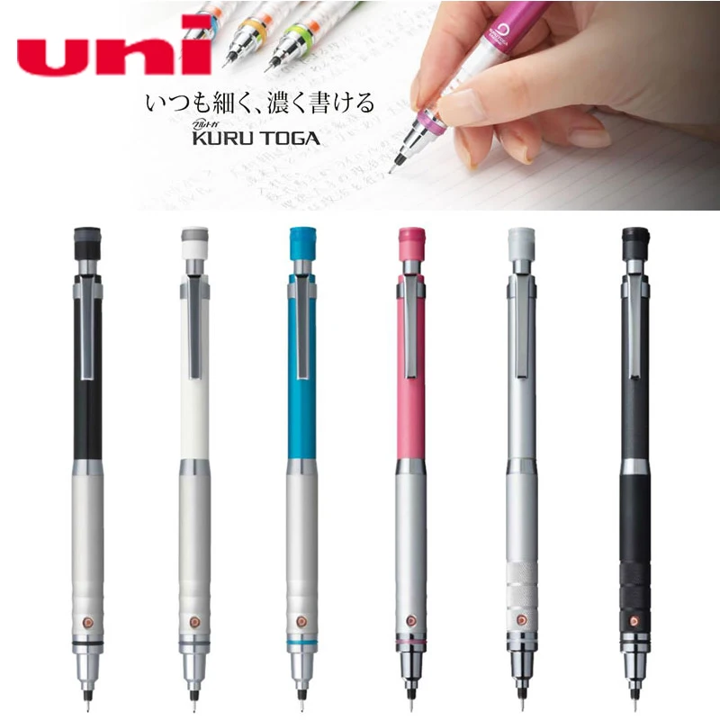 

6 Pieces Mitsubishi Uni Kuru Toga Mechanical Pencils 0.5 mm Lead Rotate Sketch Daily Writing Supplies M5-1017/1012