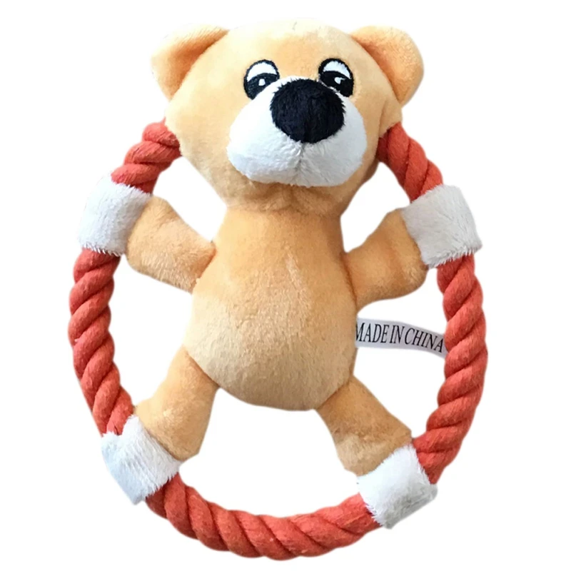 

Flying Discs Pet Puppy Dog Toys Plush Chewing Toys Clean And Exercise Dogs Teeth Pet Dog Toy Rope Ring Kawaii Cute Style